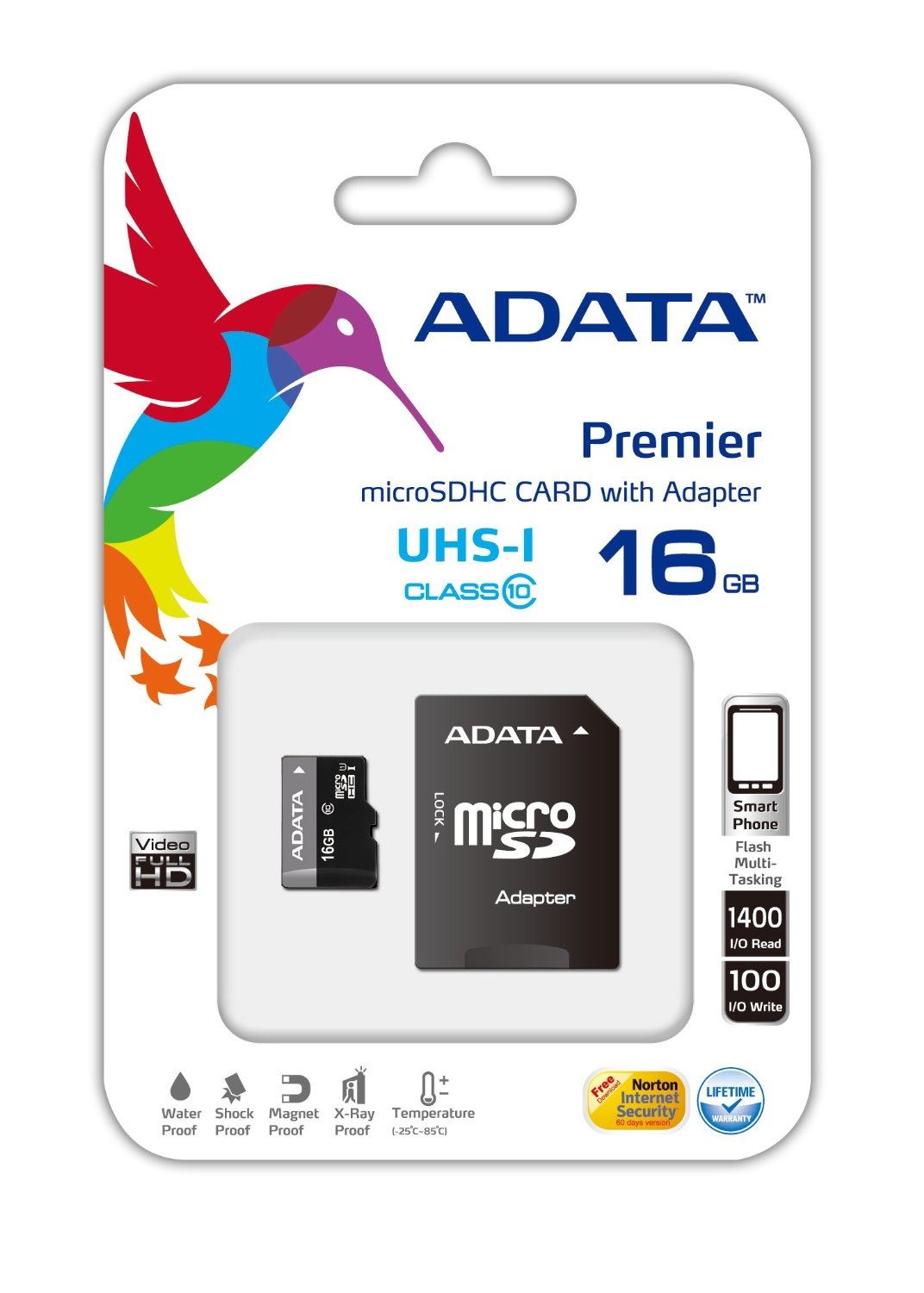 A-DATA  MICRO SD 16GB Class 10 + SD adapter
