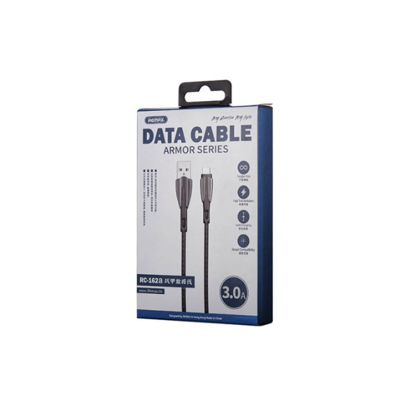 Usb data cable remax rc-162a type-c (3a) srebrni 1m