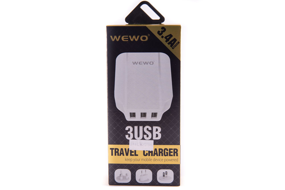 Wewo w-008 punjač 3xusb 3.4a + eu/uk/usa adapter