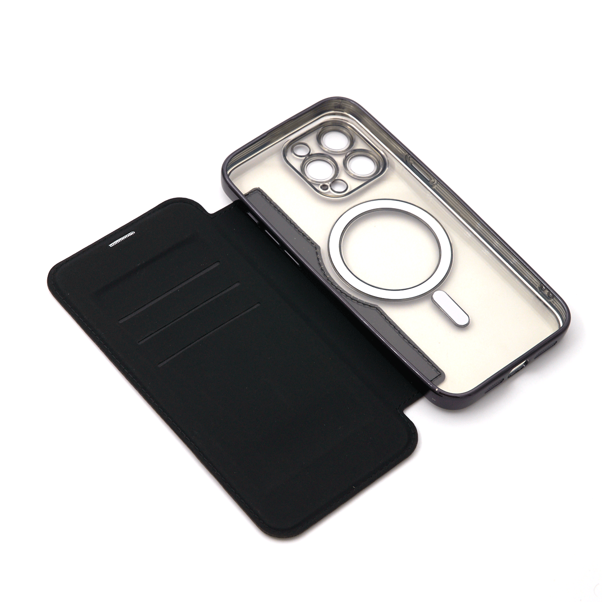 Flip case magsafe za iphone 15 pro max (6.7") crna