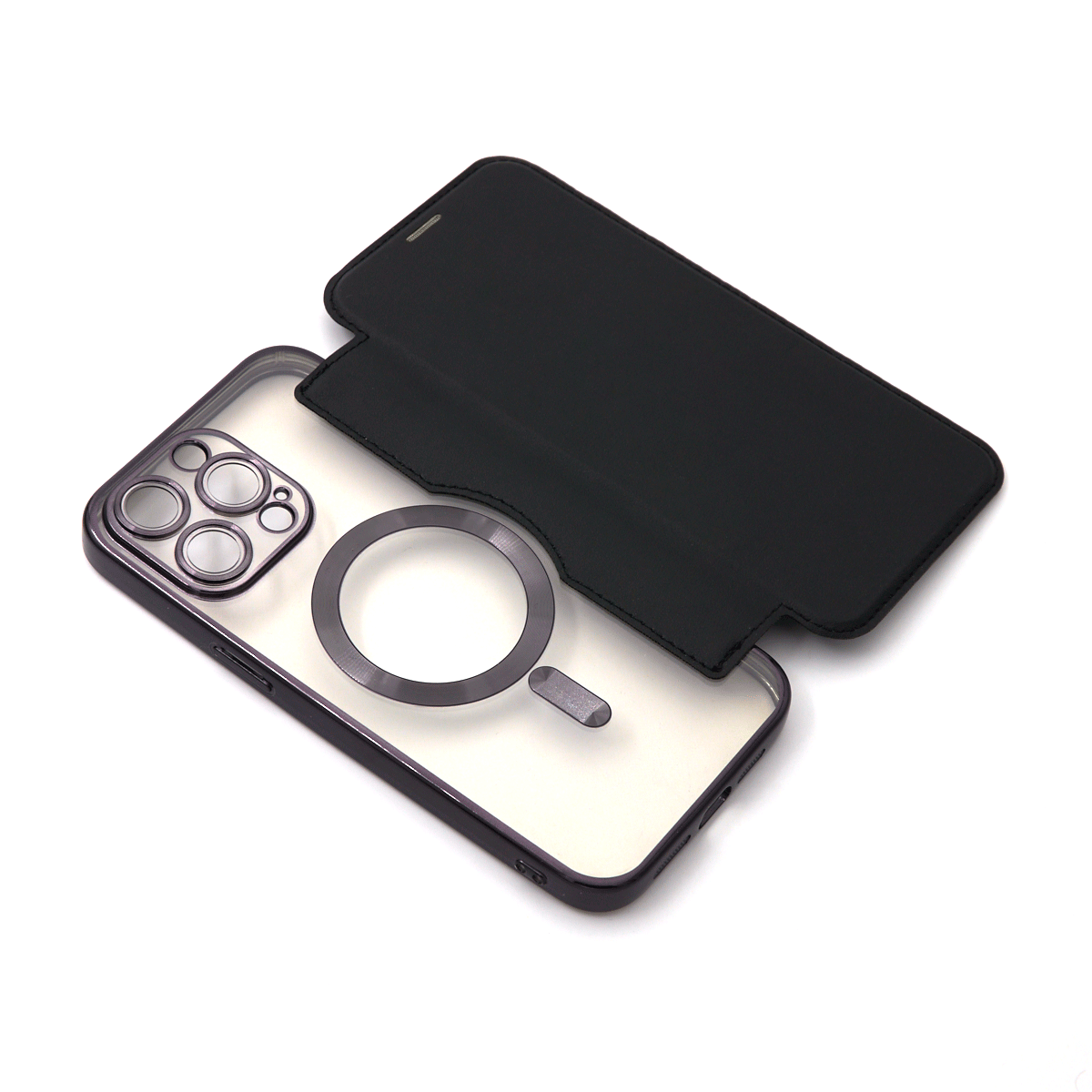 Flip case magsafe za iphone 15 pro max (6.7") crna