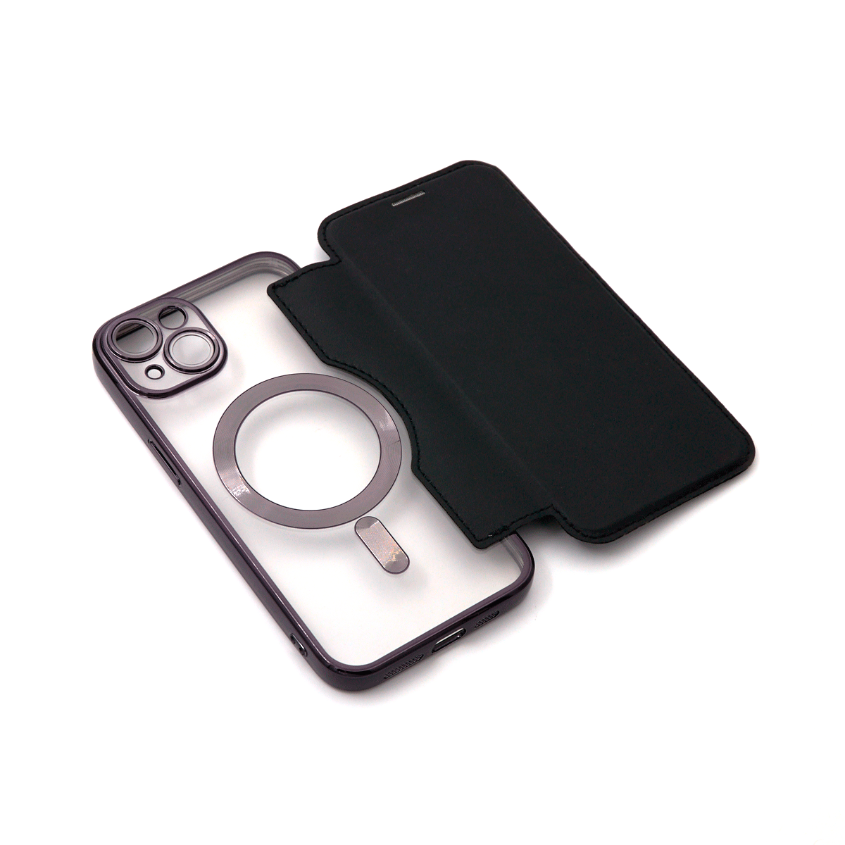 Flip case magsafe za iphone 15 (6.1") crna