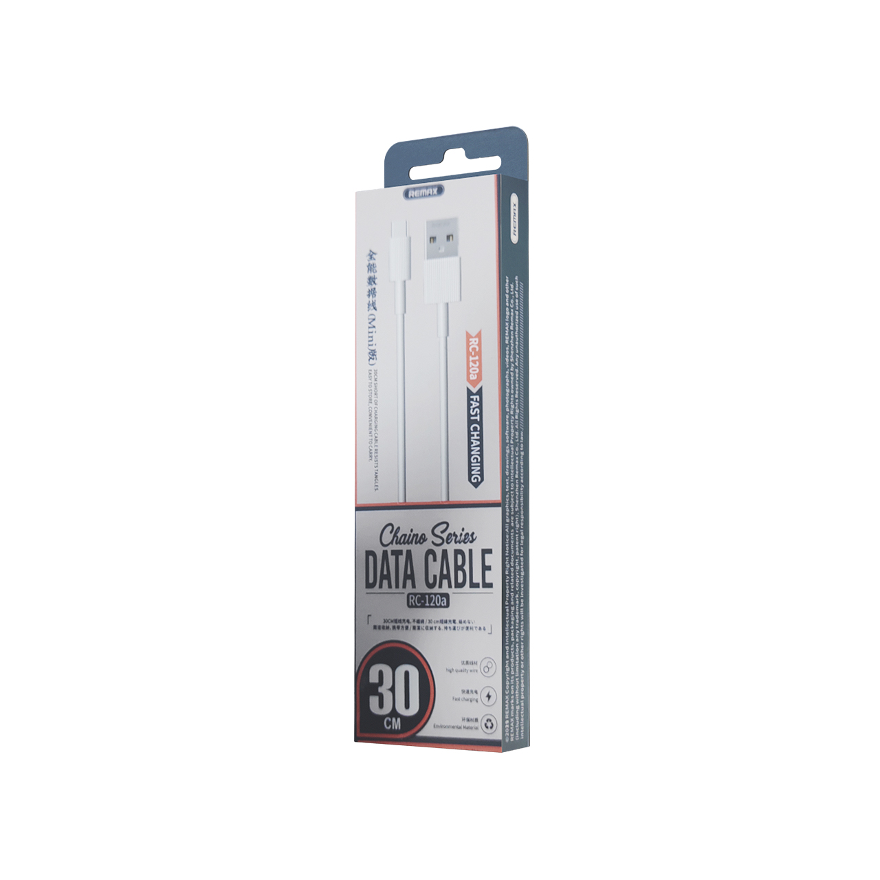 Usb data cable remax rc-120a type-c beli 0,3m