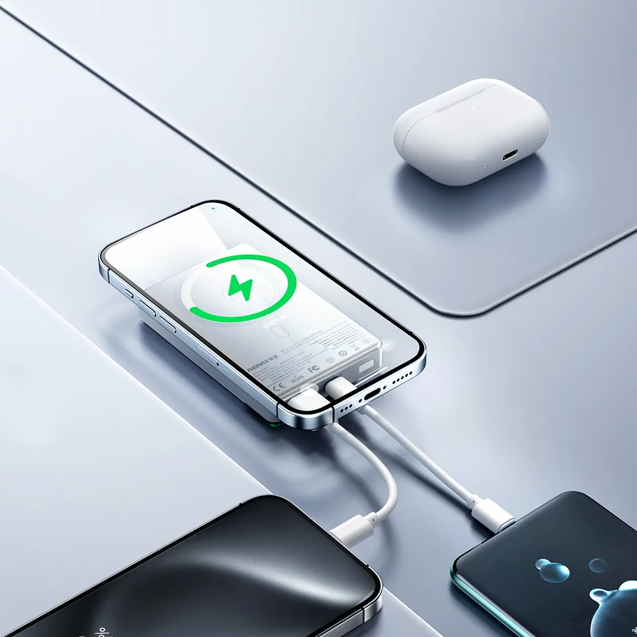 Power bank remax vocard rpp-3 20w+22.5w pd+qc magnetic wireless 10000mah (plavi)
