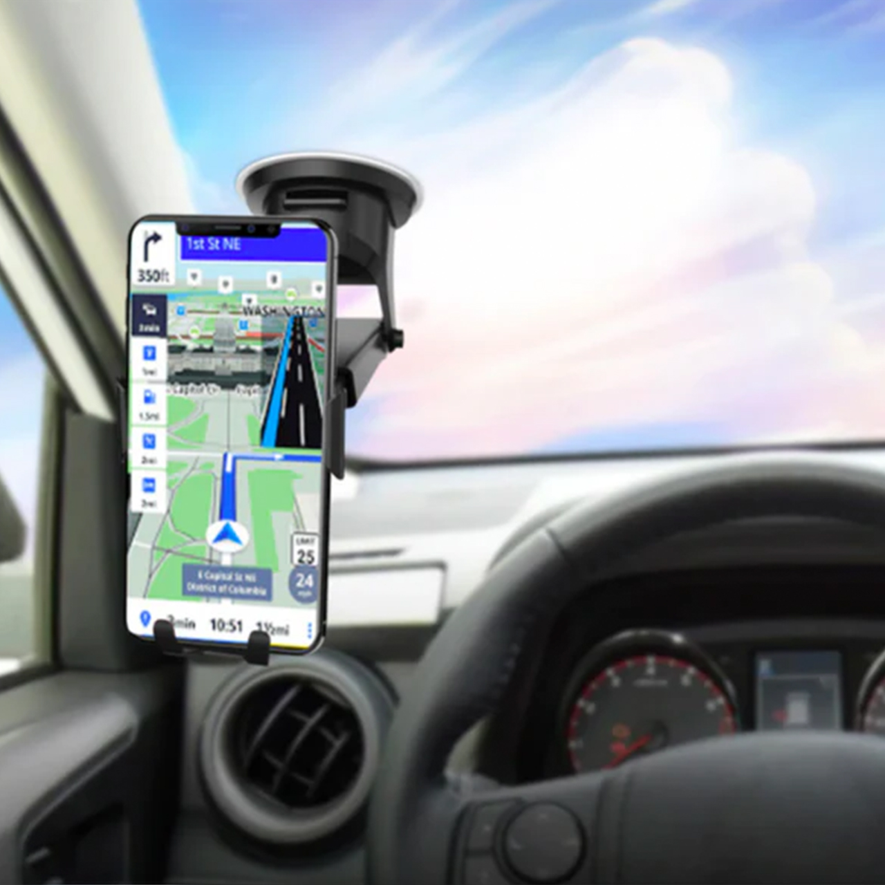 Držač za mobilni telefon yesido gravity vakum (c44) black