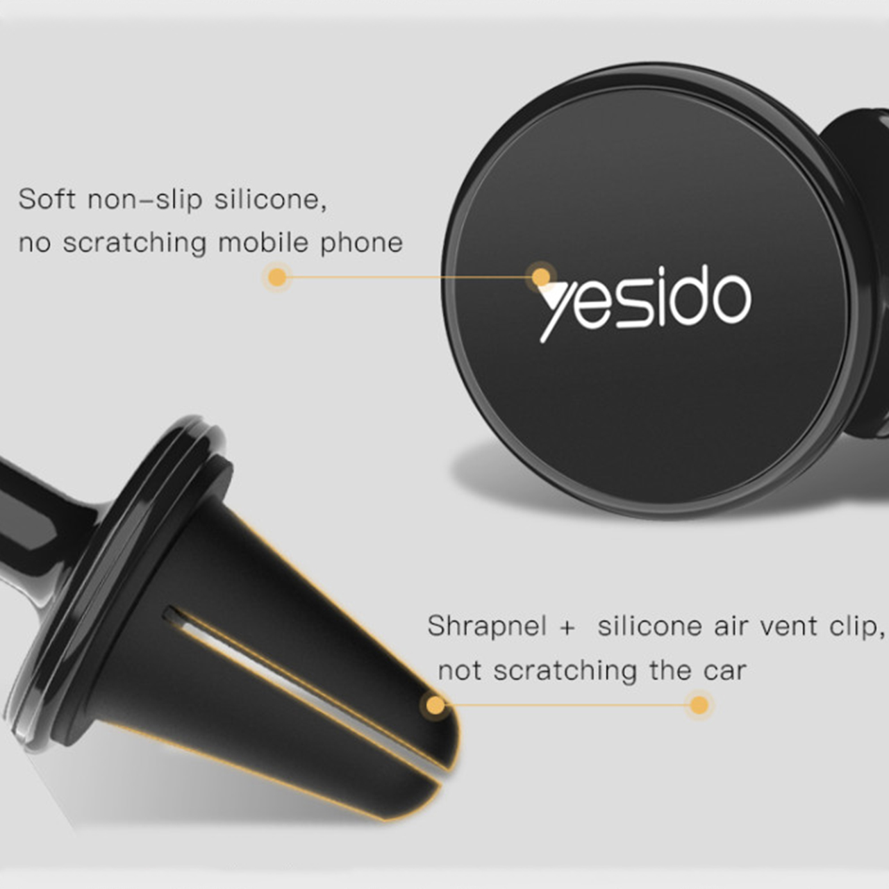 Držač za mobilni telefon yesido za ventilaciju sa magnetom (c59) black