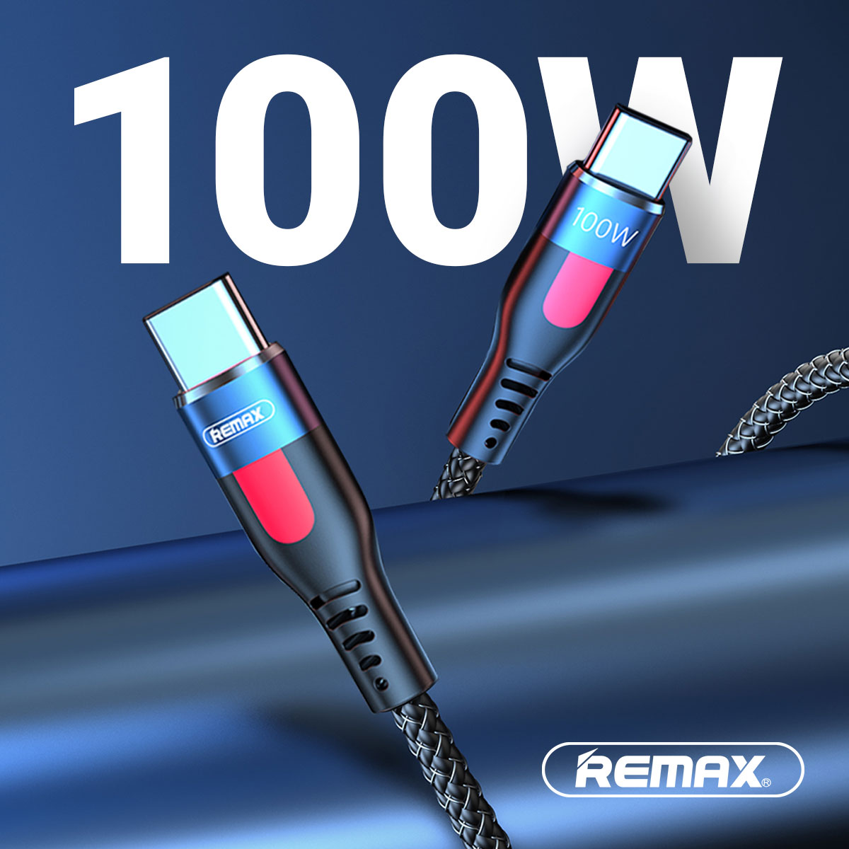 Usb data cable remax rc-187c lesu pro aluminium pd 100w fast charge type-c na type-c crni 1m