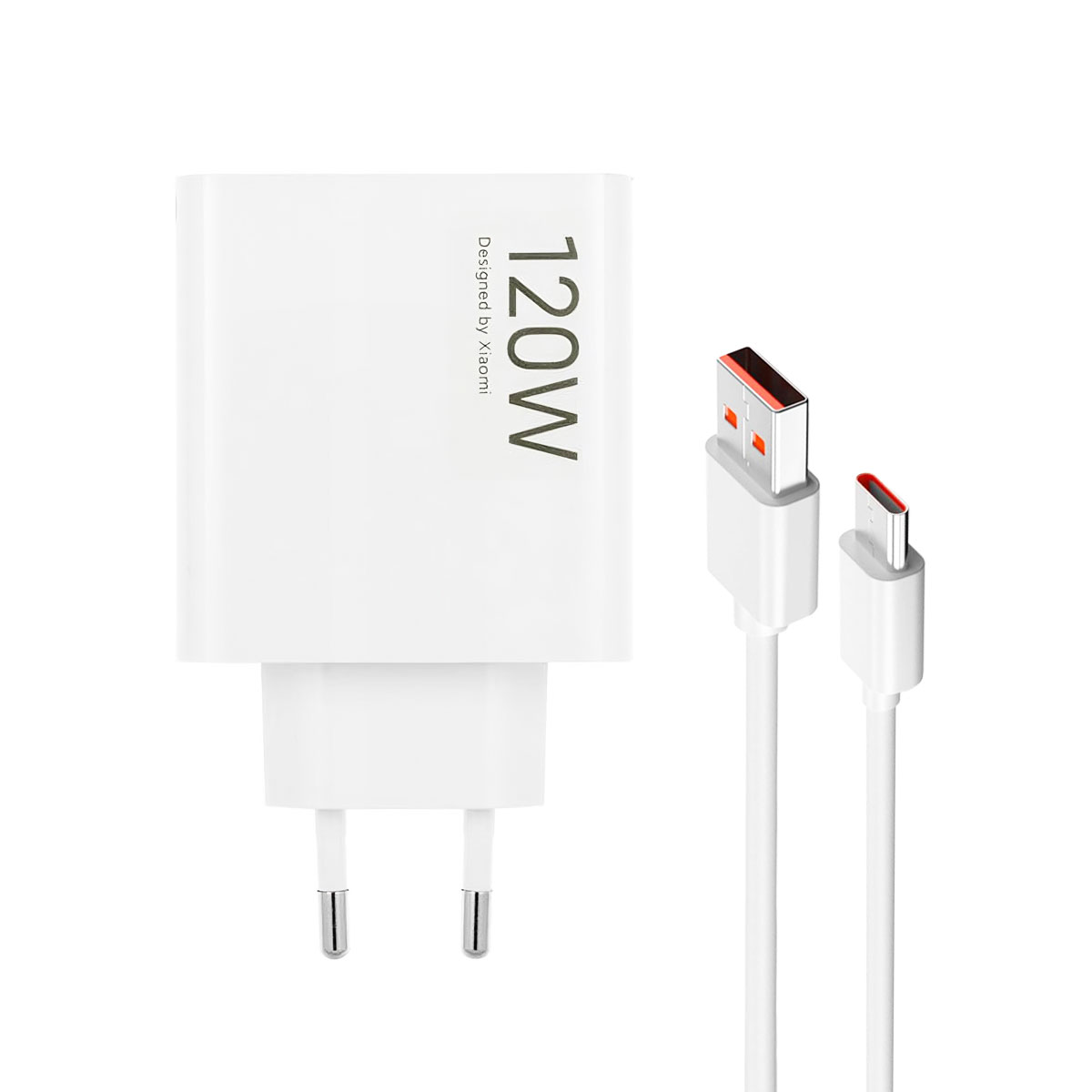 Xiaomi kućni punjač 120W HyperCharge Combo (Type-A) + kabel Type C EU beli