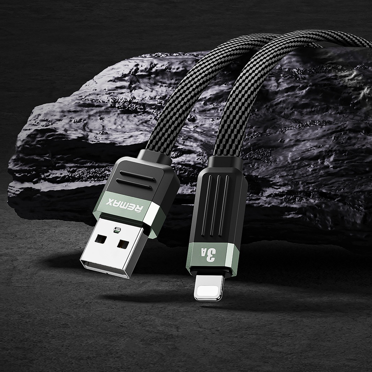 USB Data Cable REMAX RC-C085 Janker 3A FAST CHARGE iPhone crni 1m
