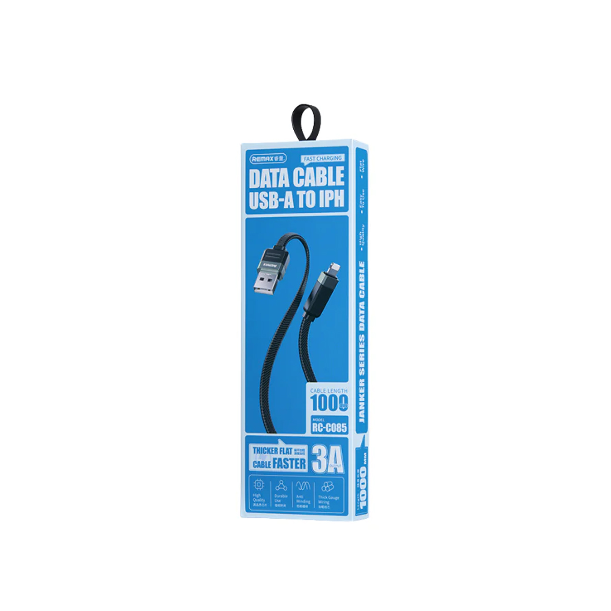 Usb data cable remax rc-c085 janker 3a fast charge iphone crni 1m