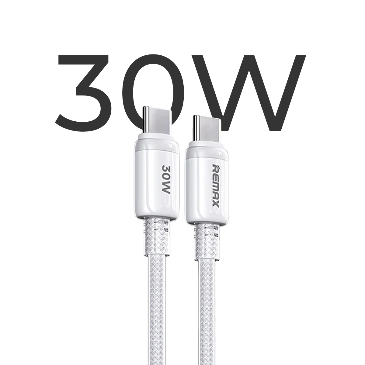 USB Data Cable REMAX RC-C036 Icy 30W FAST CHARGE Type-C na Type-C beli 1.2m