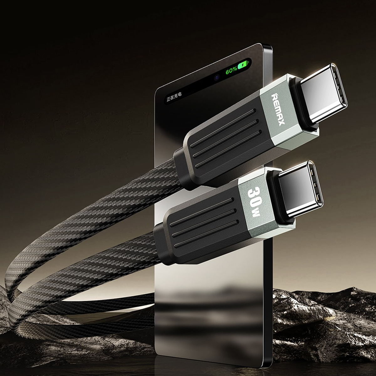 Usb data cable remax rc-c088 janker 30w fast charge type-c na type-c crni 1m