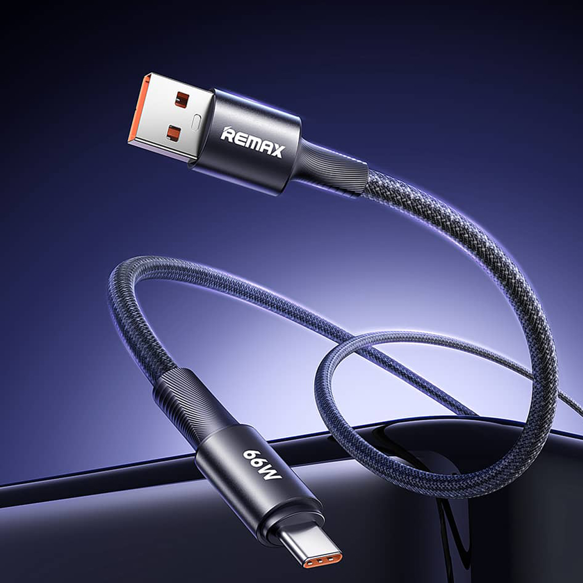 USB Data Cable REMAX RC-C099 Fonsu ALUMINIUM 66W FAST CHARGE Type-C crni 1.2m