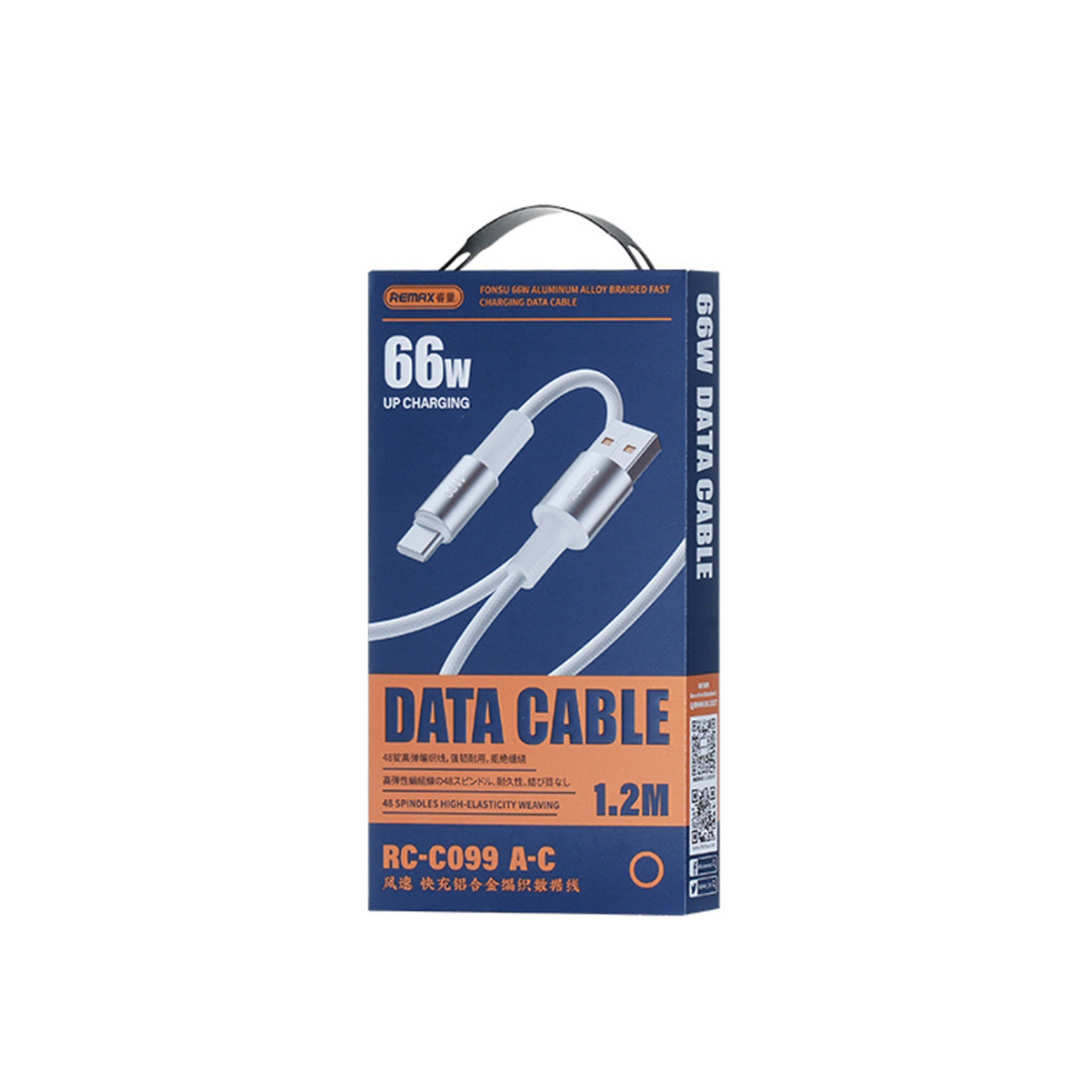 Usb data cable remax rc-c099 fonsu aluminium 66w fast charge type-c beli 1.2m