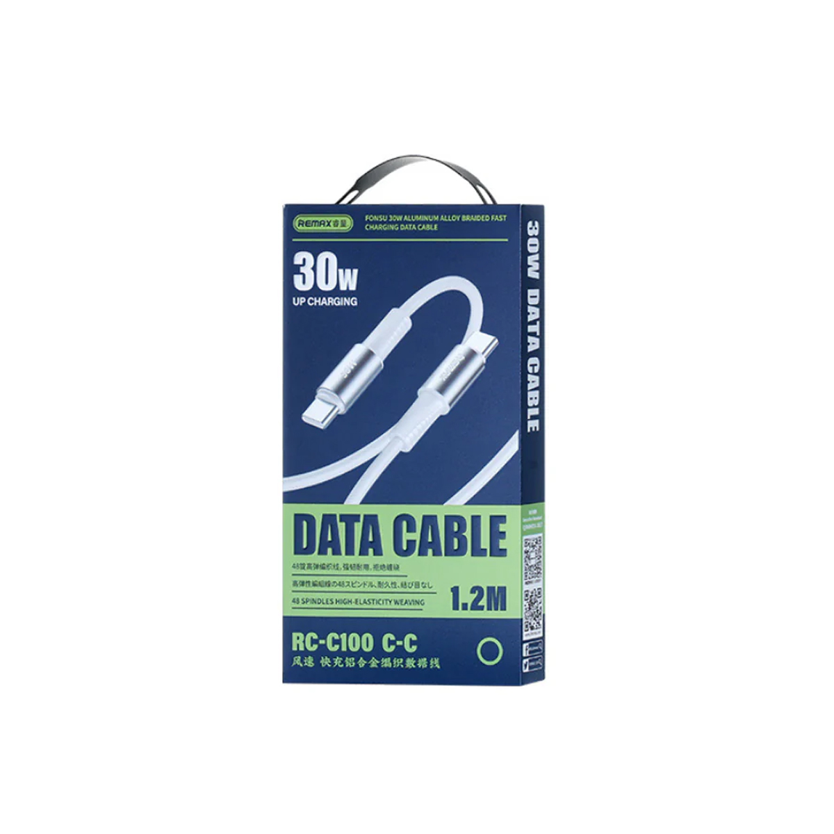 Usb data cable remax rc-c100 fonsu aluminium 30w fast charge type-c beli 1.2m