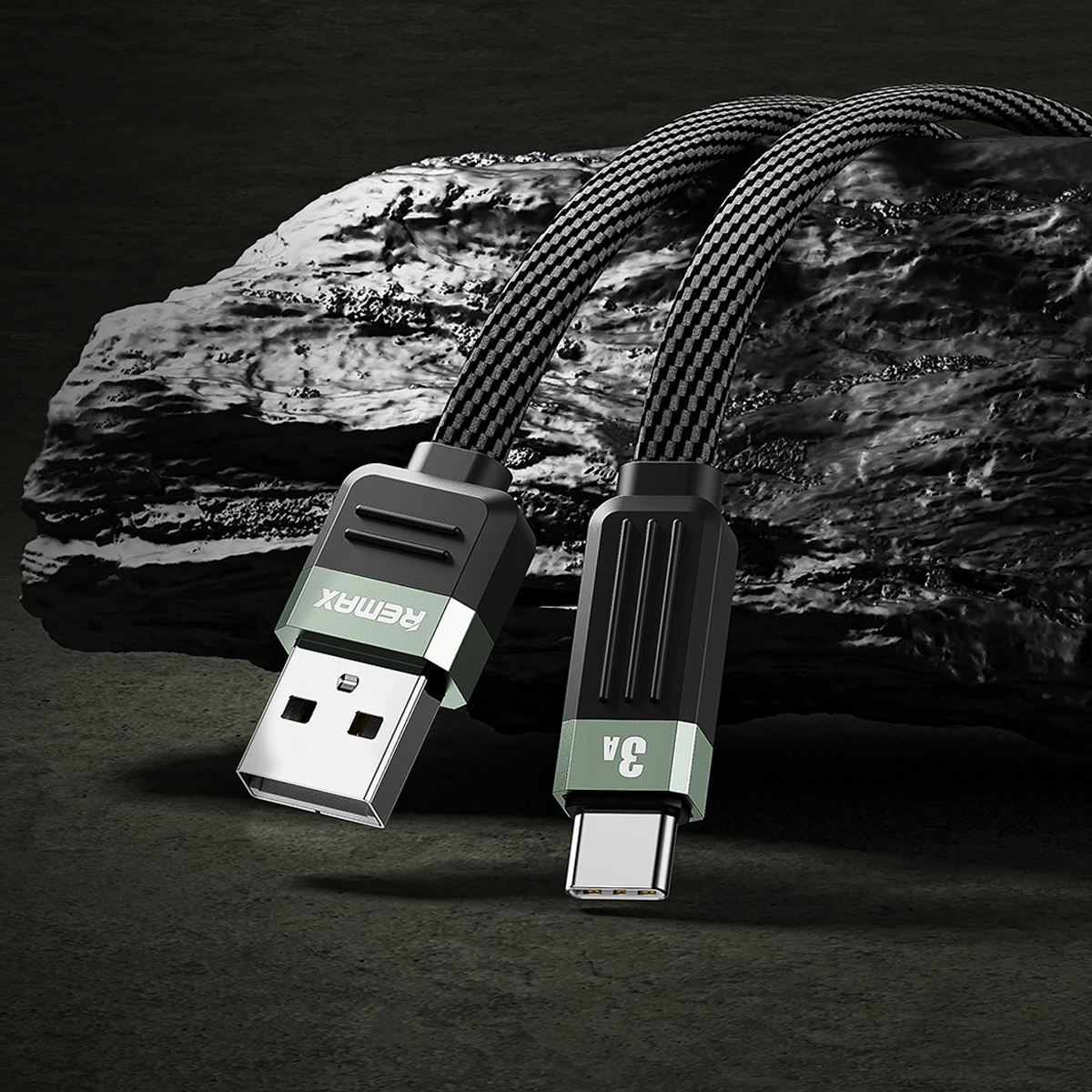 USB Data Cable REMAX RC-C086 Janker 3A FAST CHARGE Type-C crni 1m