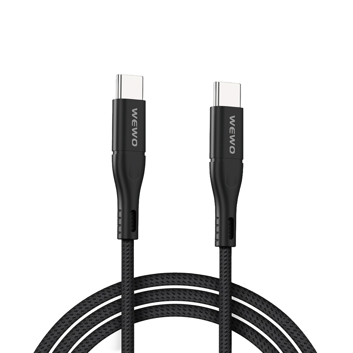 Usb data cable wewo ca-47 textile fast pd 60w/3a type c na type c crni 2m