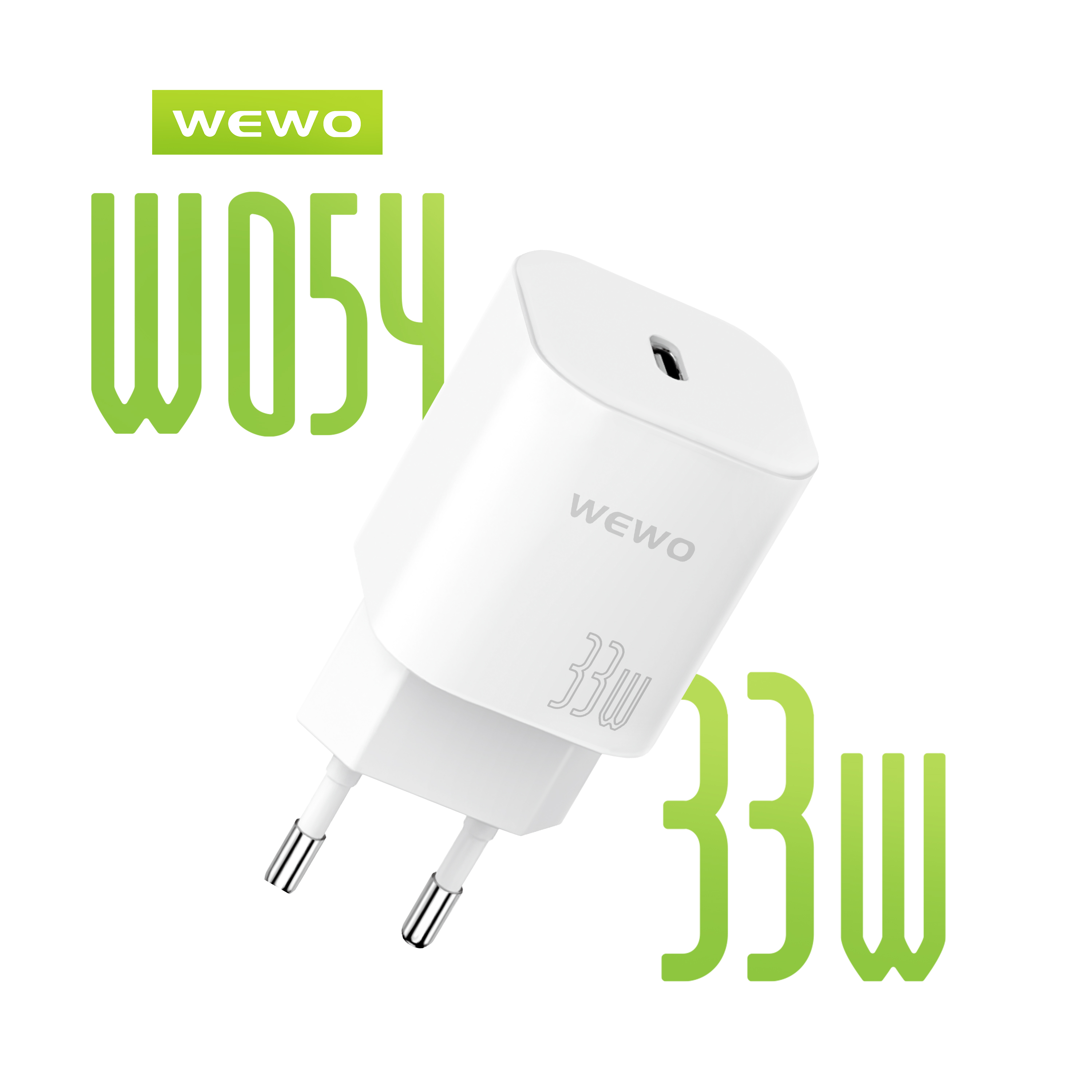 Wewo w054 super fast pd type-c punjač 33w/3a (beli)