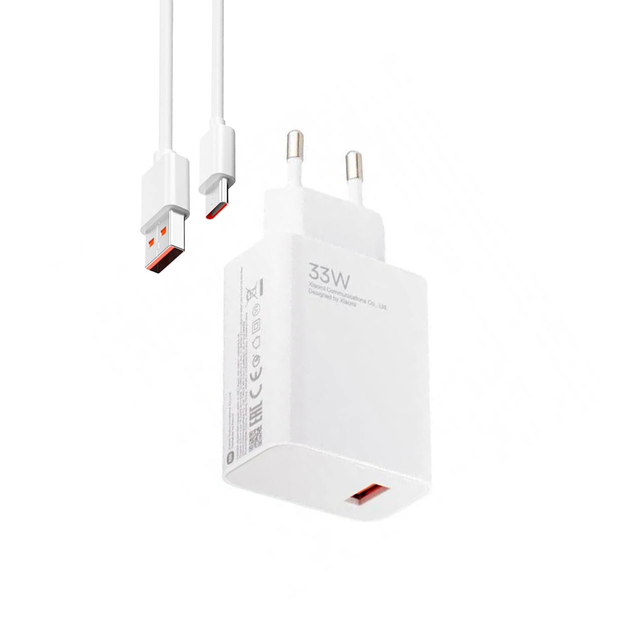 Xiaomi Kućni punjač FAST Mi 33W/3A sa Type A na Type C kablom (beli)