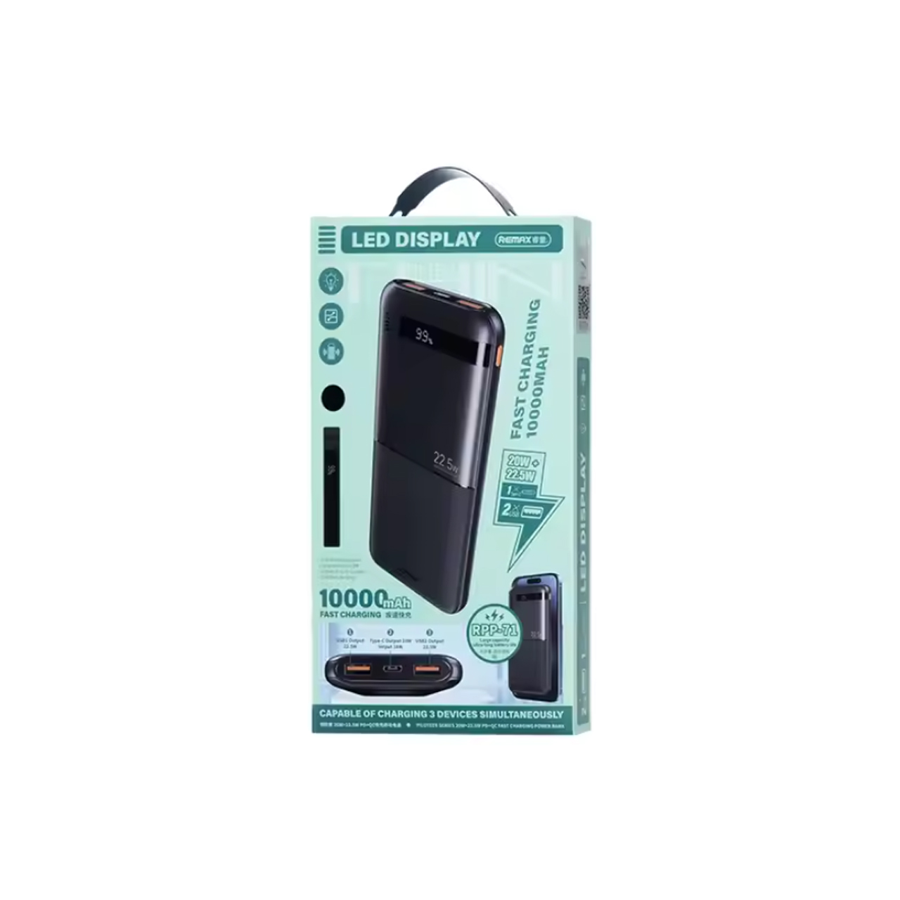 Power bank remax piloteer rpp-71 20w+22.5w pd/qc fast charge 10000mah (beli)