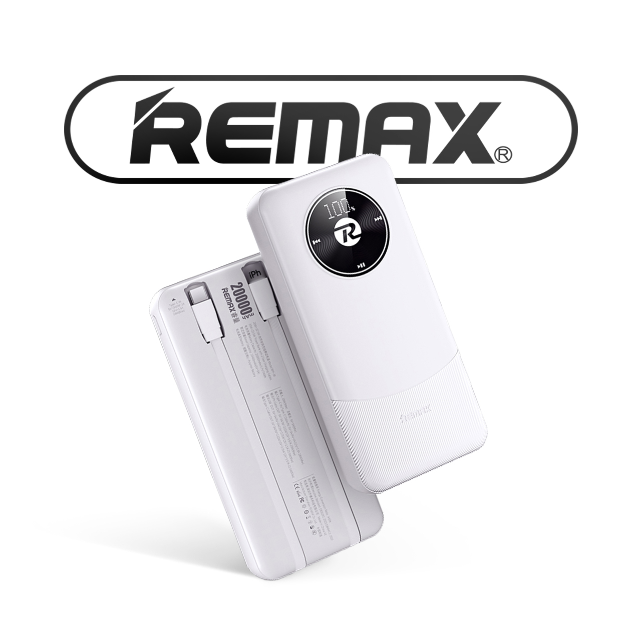 Power Bank REMAX PINJUR RPP-38 20W+22.5W PD/QC FAST CHARGE BUILT-IN CABLES 20000mAh (beli)