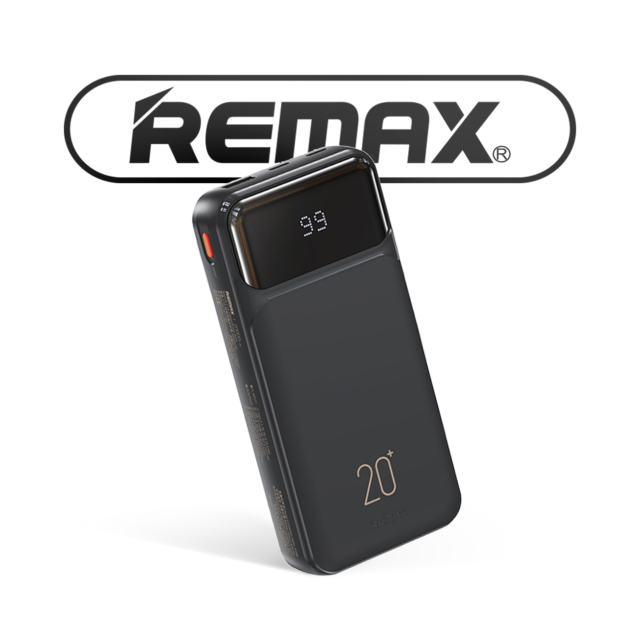 Power Bank REMAX REYLUCK RPP-686 20W+22.5W PD/QC FAST CHARGE BUILT-IN CABLES 20000mAh (crni)