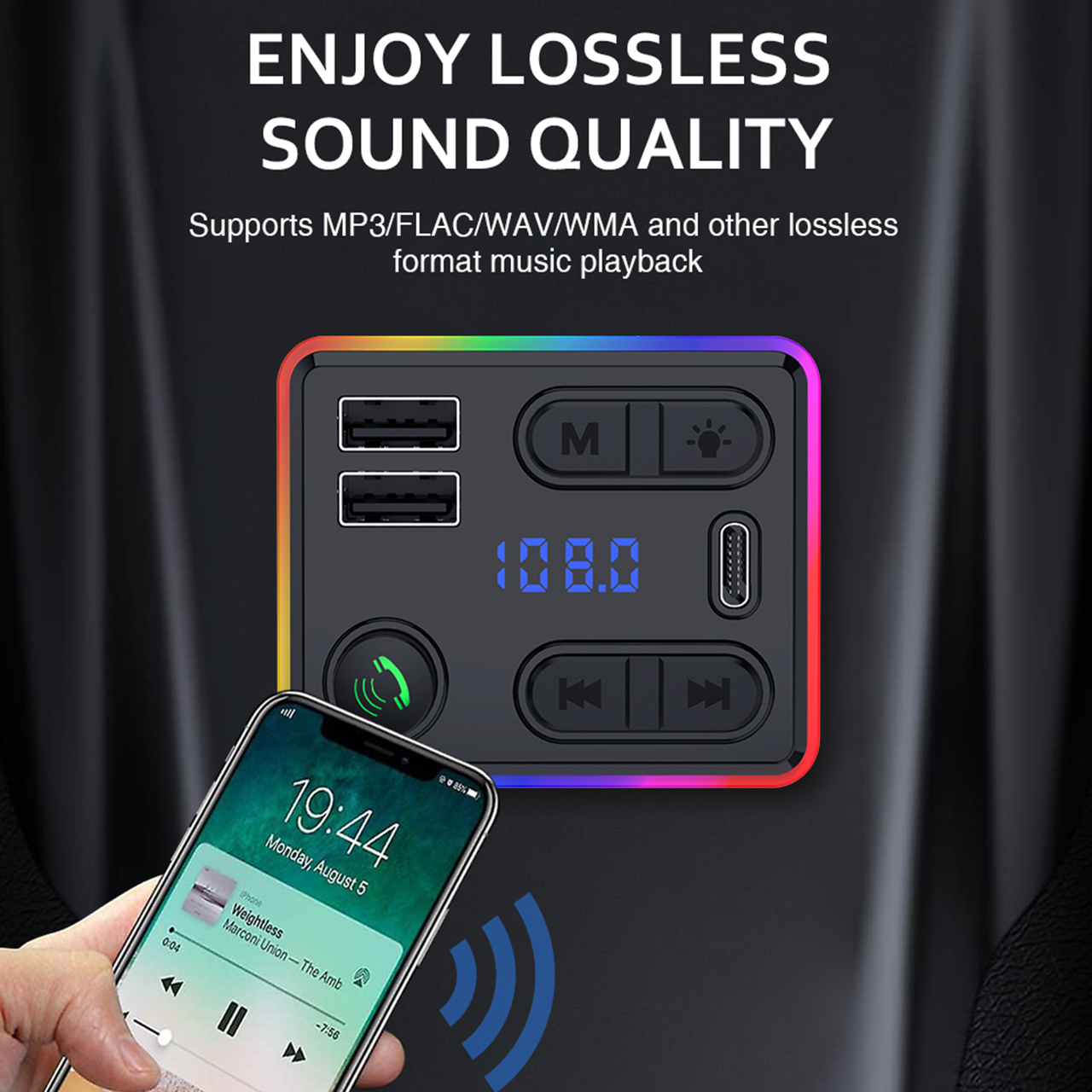 Modulator m48 (bluetooth speaker + 2xusb + type c 3.1a)