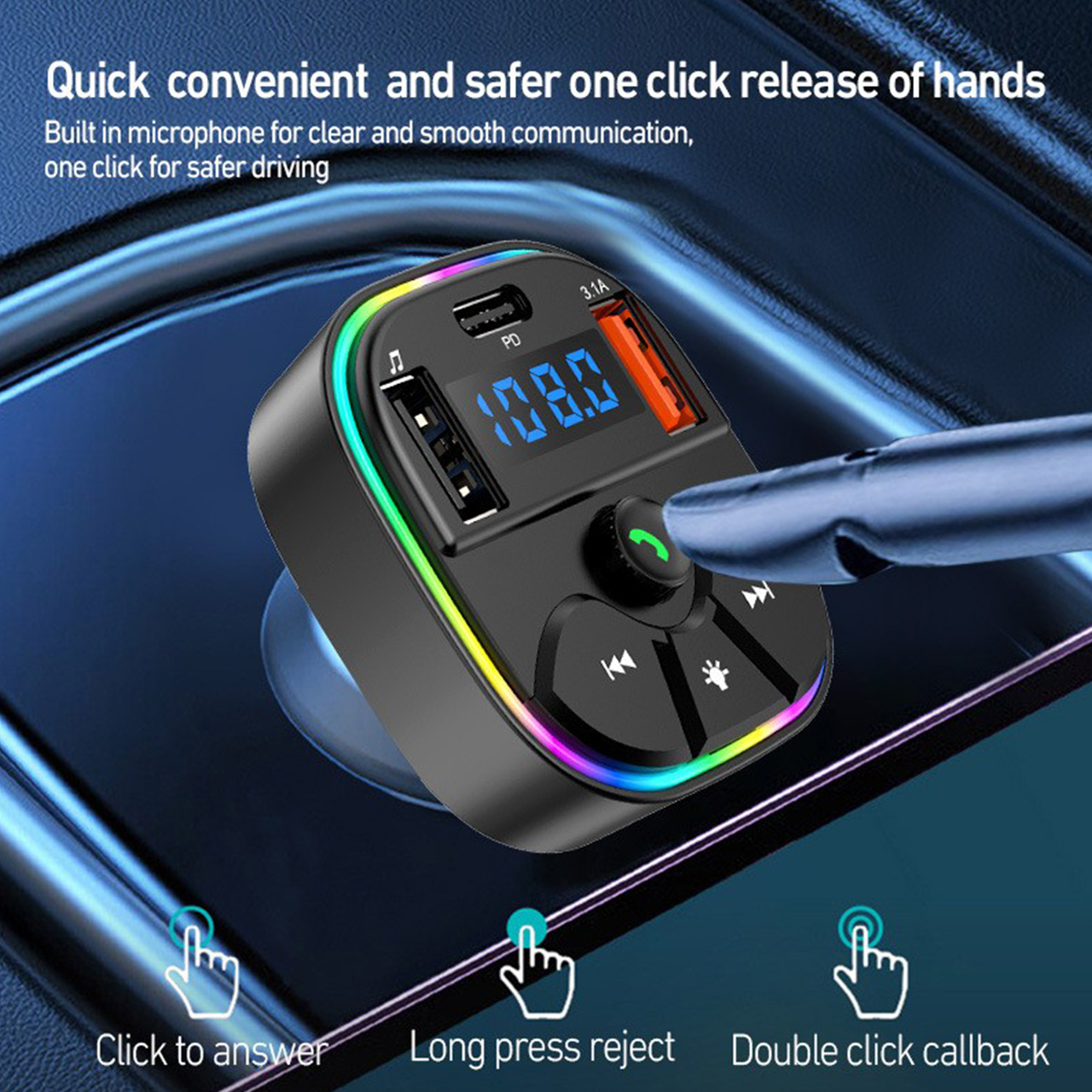 Modulator c19 (bluetooth speaker + 2xusb + type c 3a/20w)