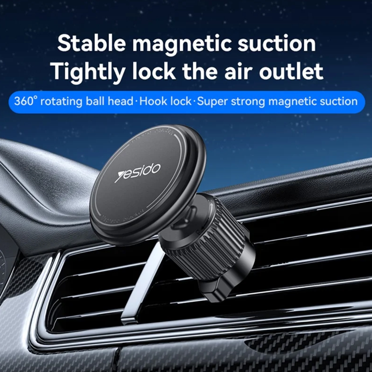 Držač za mobilni telefon yesido za ventilaciju sa magnetom (c252) black