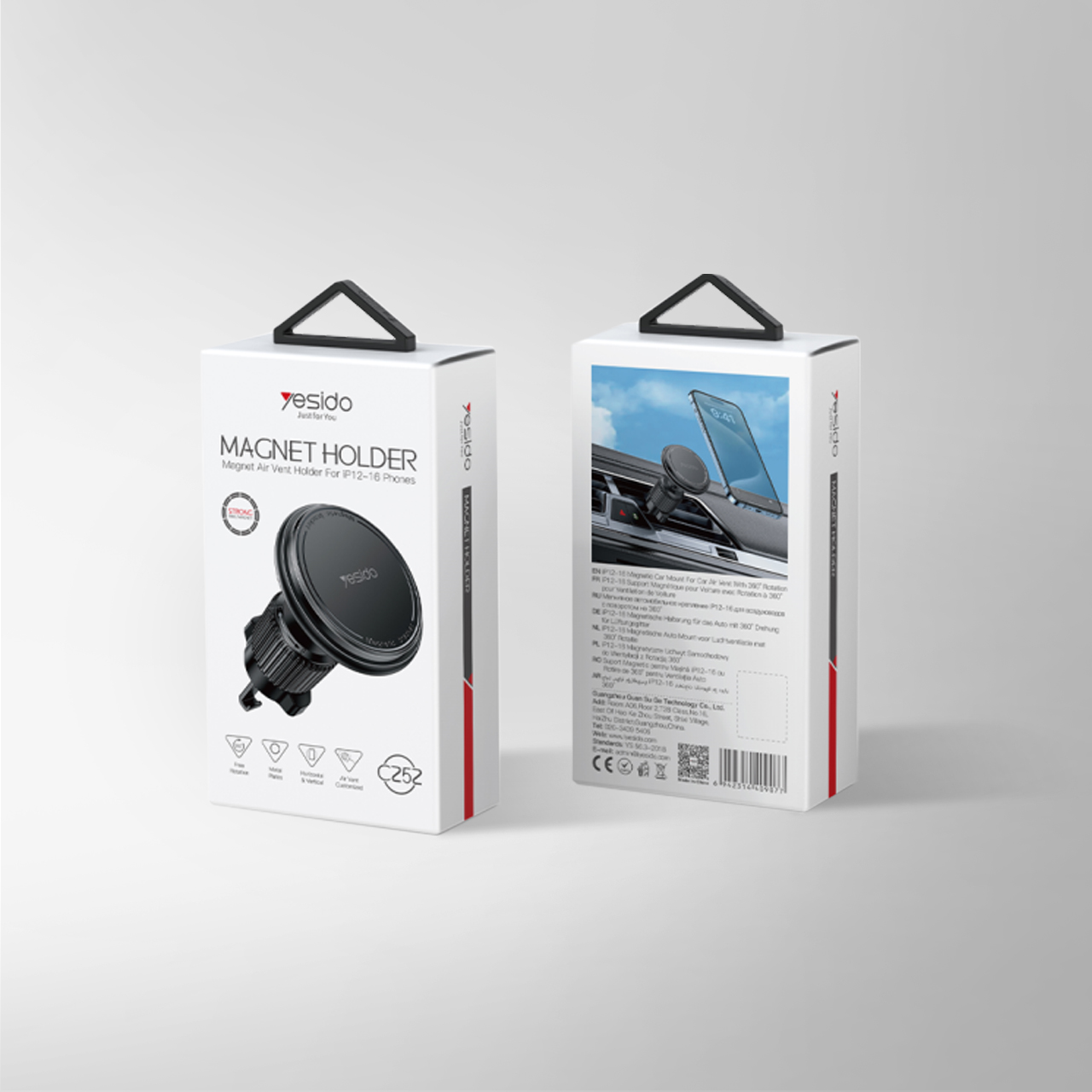 Držač za mobilni telefon yesido za ventilaciju sa magnetom (c252) black