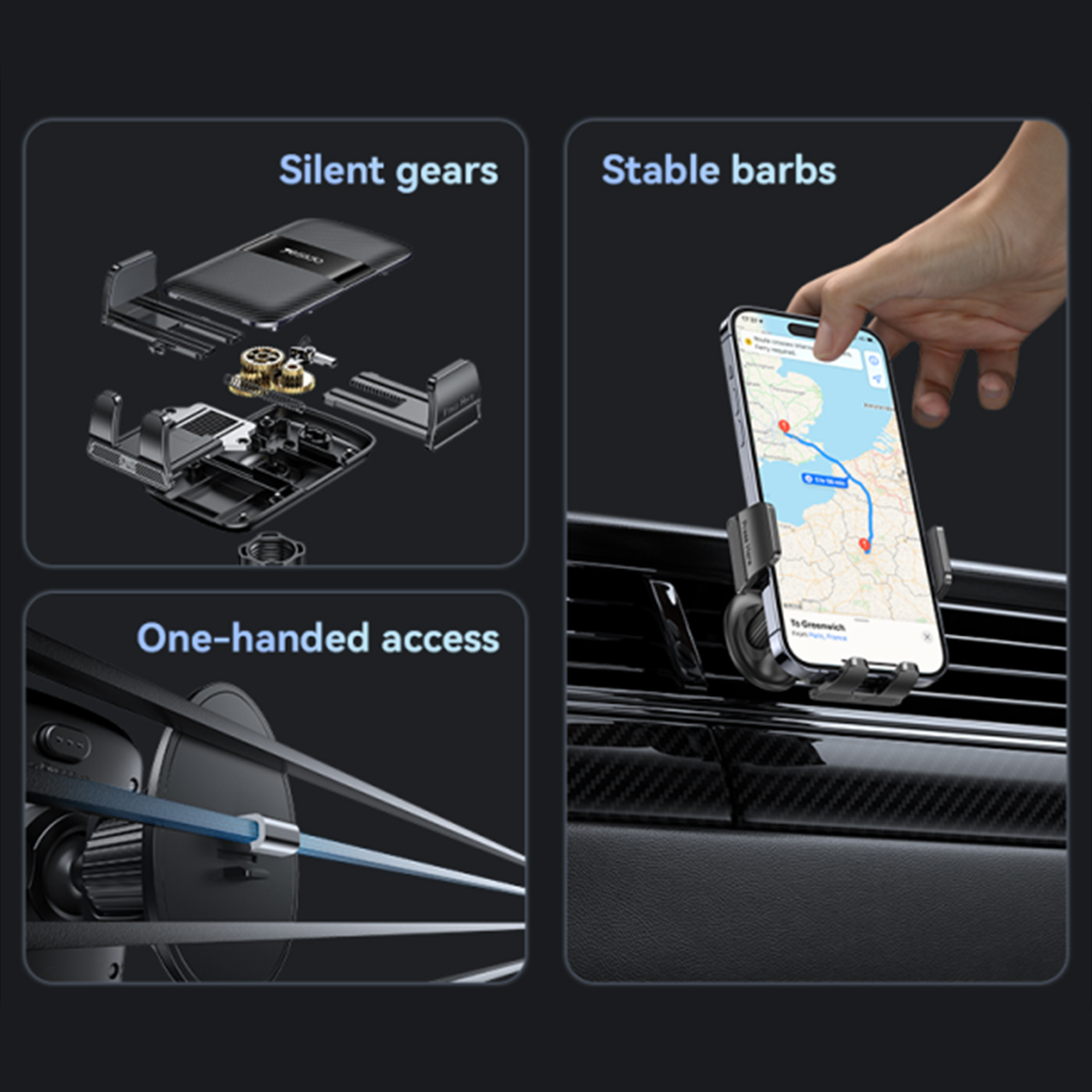 Držač za mobilni telefon yesido za ventilaciju (c251) black