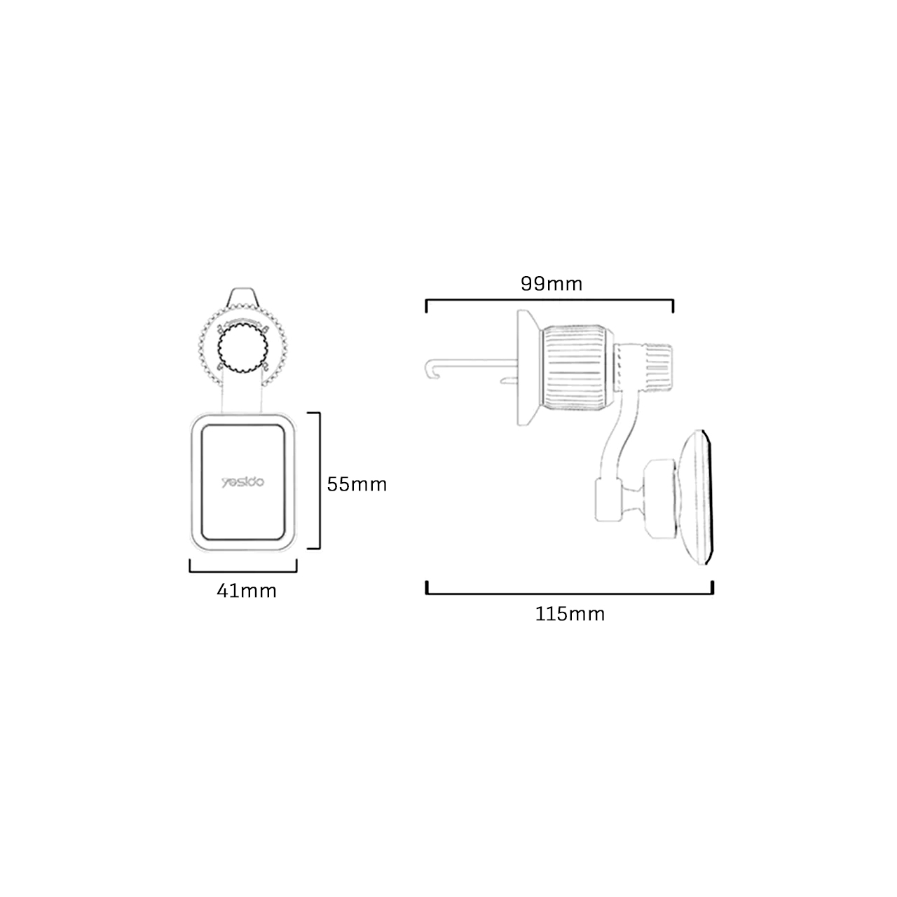 Držač za mobilni telefon yesido za ventilaciju sa magnetom (c244) black
