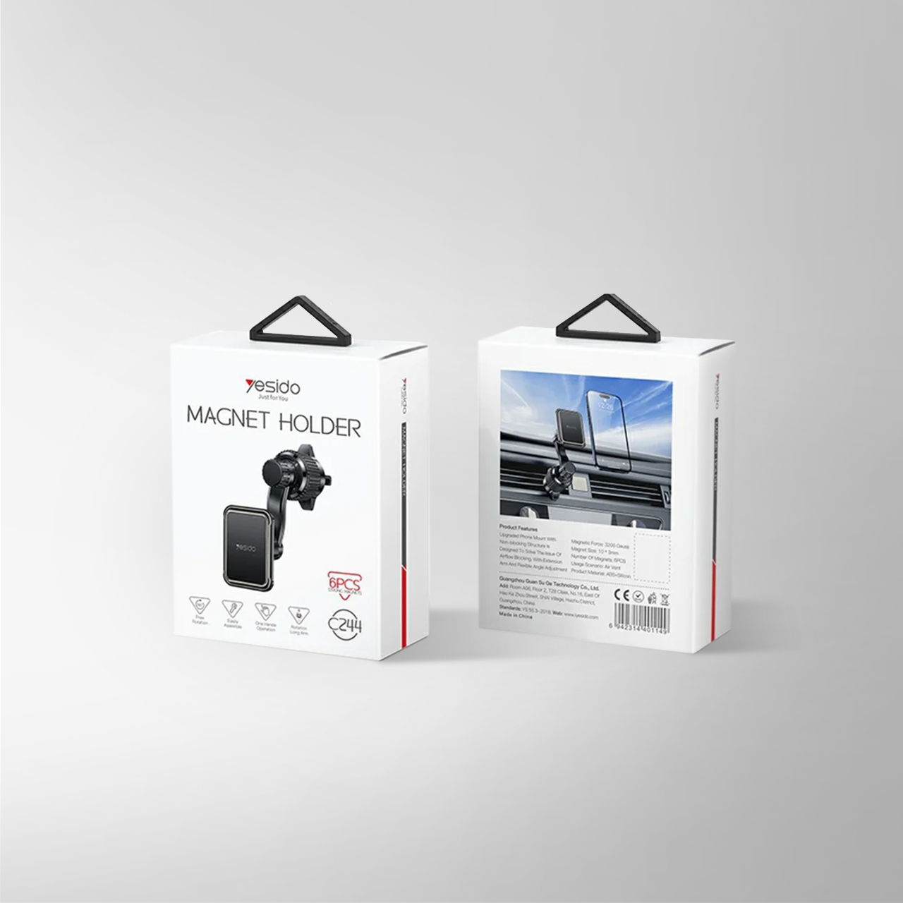 Držač za mobilni telefon yesido za ventilaciju sa magnetom (c244) black