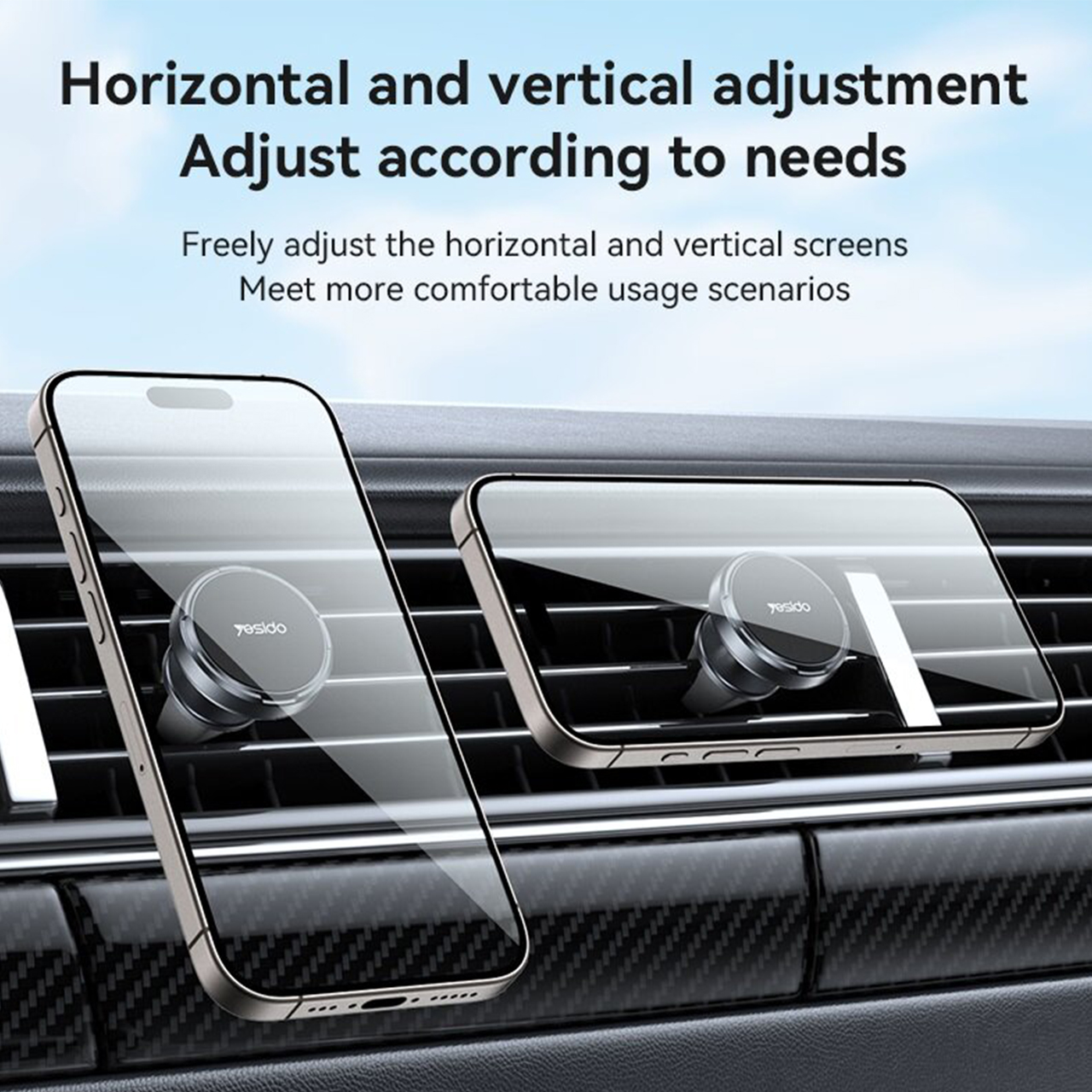 Držač za mobilni telefon yesido za ventilaciju sa magnetom (c214) black