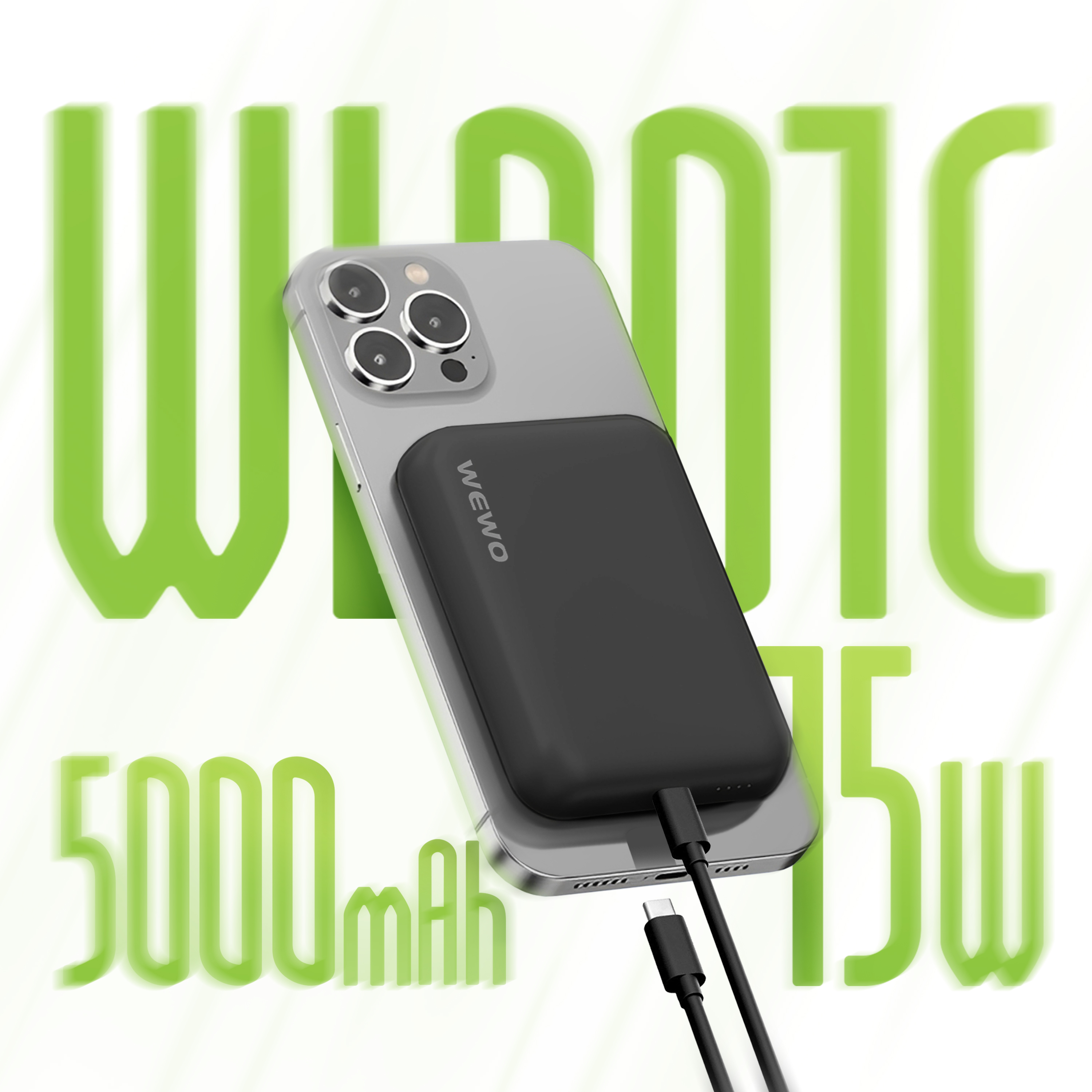 Wewo power bank wl001c 15w magsafe 5000mah (crni)