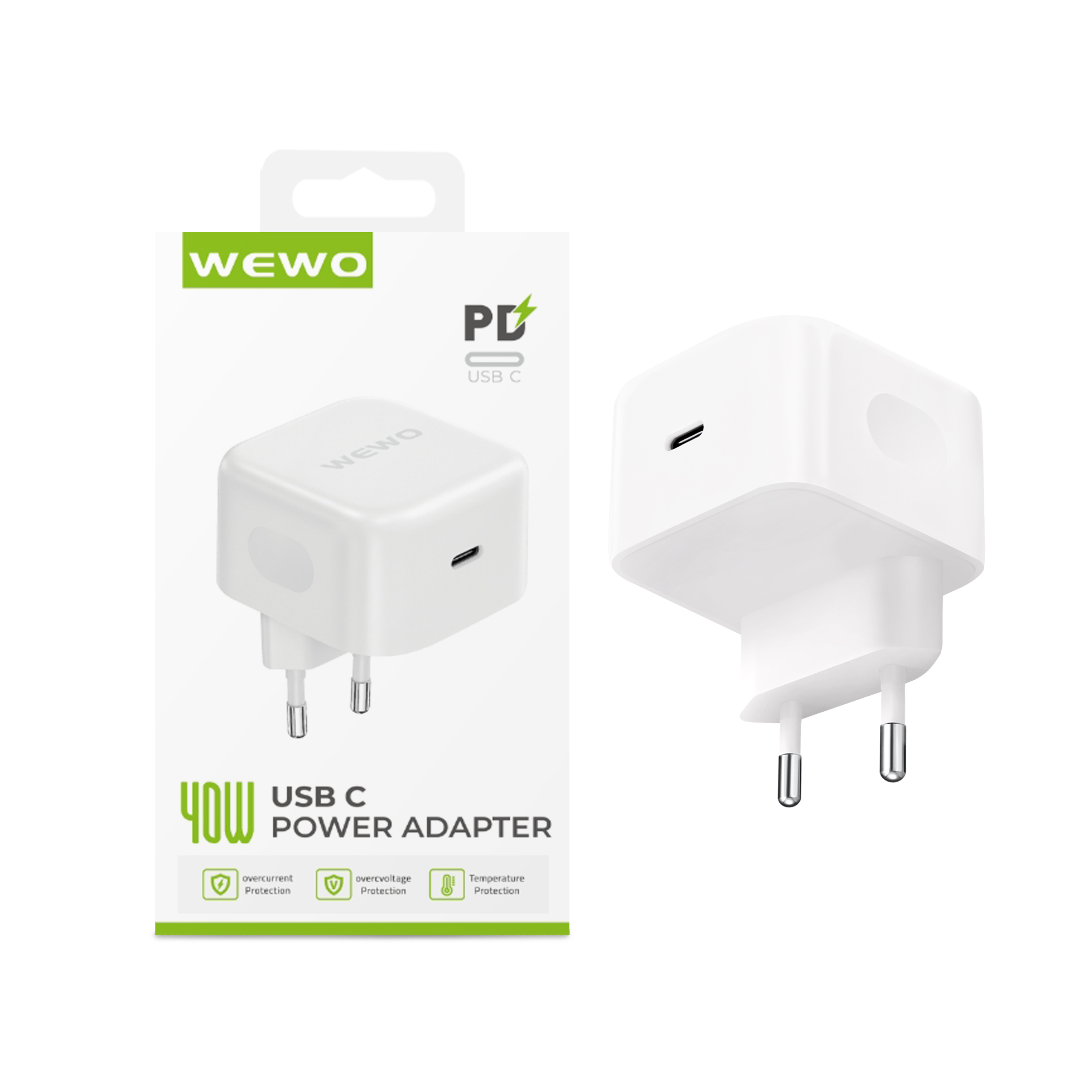 Wewo punjač type-c pd 40w/3a hq (orig. design) beli