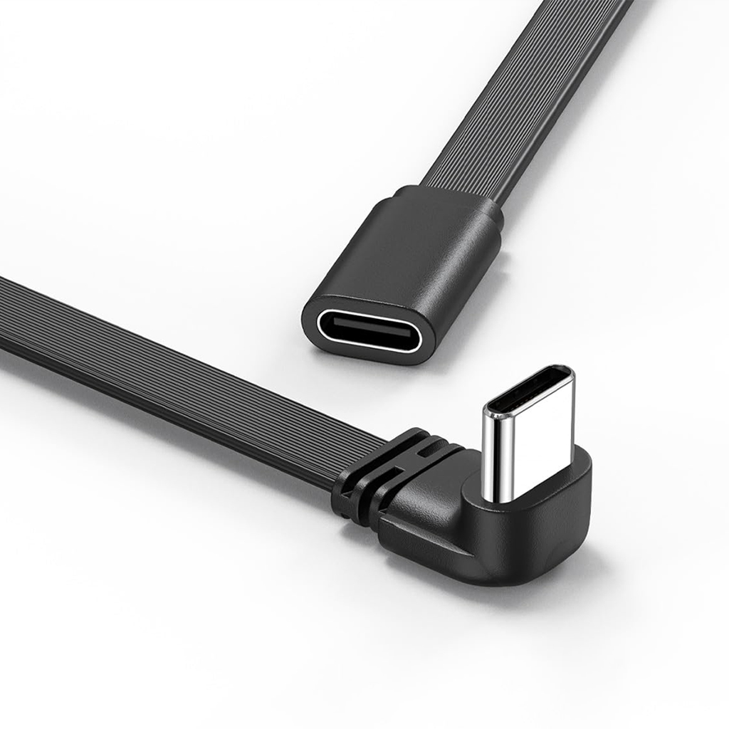 Usb data cable pd super fast type-c (l-oblik/90°) na type c m/ž crni 0,1m