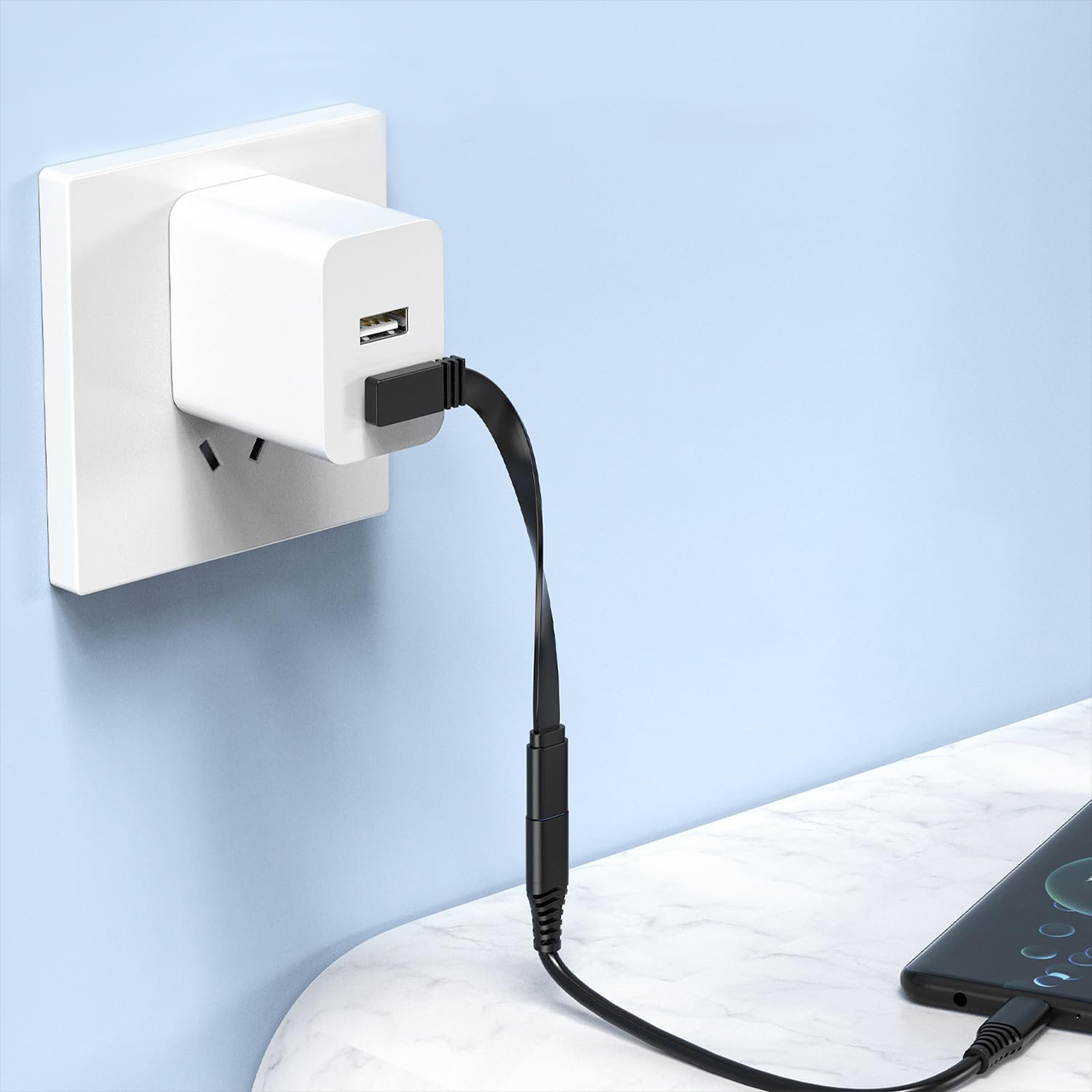 Usb data cable pd super fast 100w type-c (l-oblik/90° desni ugao) na type c m/ž crni 0,1m