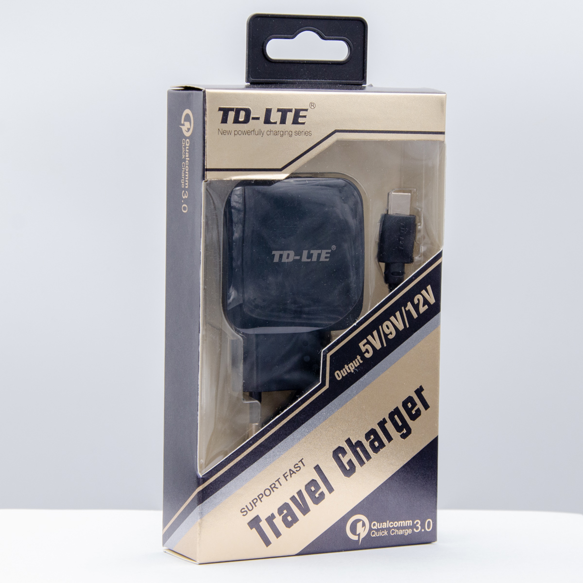 Powerful td-lte ft51 punjač quick charge usb 2.4a + type-c usb data cable (crni)