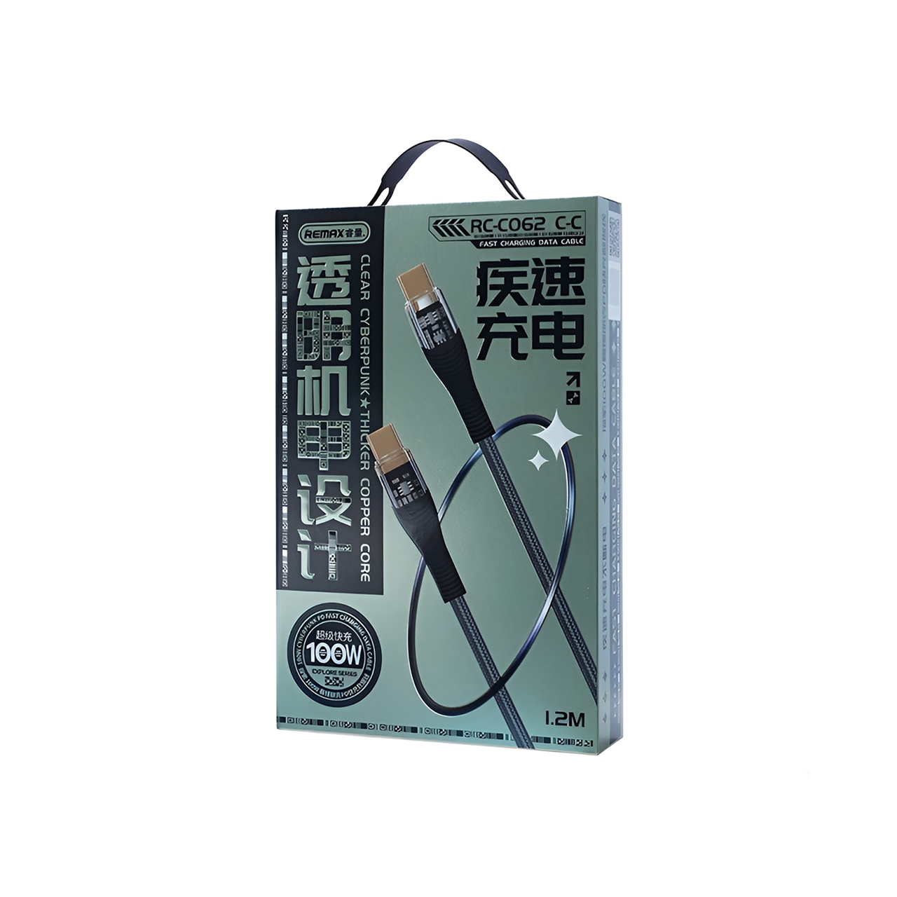 Usb data cable remax rc-c062 explore pd 100w fast charge type-c na type-c beli 1m