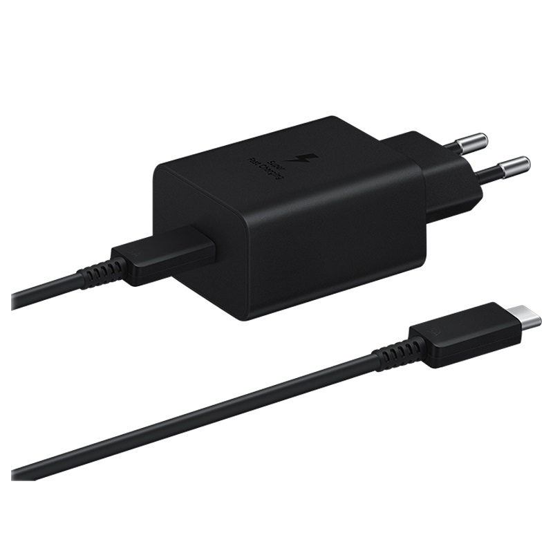 Samsung pd kućni punjač type-c fast 45w 5a 1.8m ep-t4510xbegeu + usb type-c to c data cable (crni)