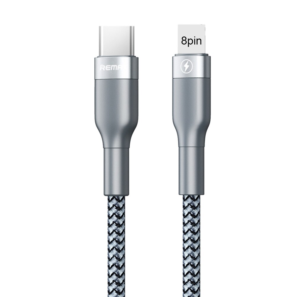 Usb data cable remax rc-009 pd type-c na iphone (2.4a) srebrni 1m