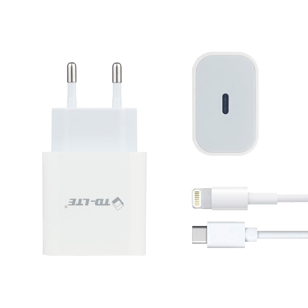 Powerful td-lte pd punjač pa127 18w + type-c na iphone usb cable