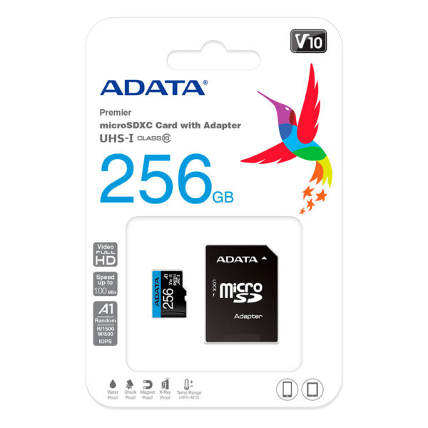 A-DATA  MICRO SD 256GB Class 10 + SD adapter