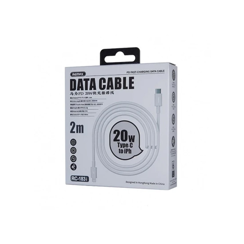 Usb data cable remax rc-183i marlik pd 20w fast charge  iphone na type c  (4.5a) beli 2m
