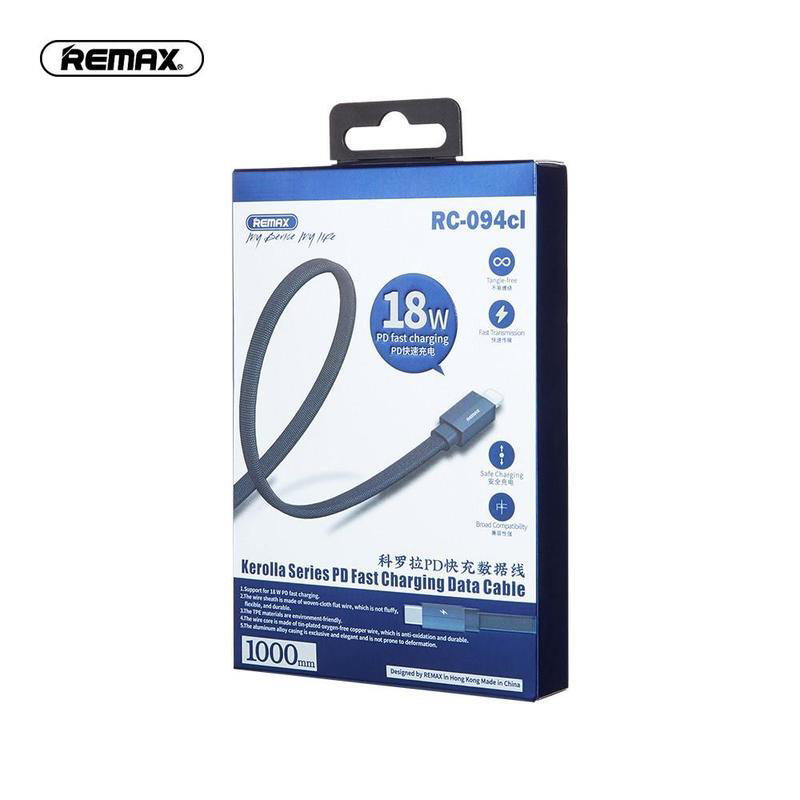 Usb data cable remax rc-094cl kerolla pd fastcharge type-c na iphone plavi 1m