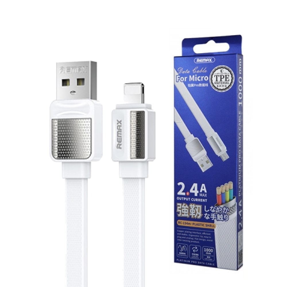 Usb data cable remax rc-154i platinum za iphone 5/6 (2a) beli 1m