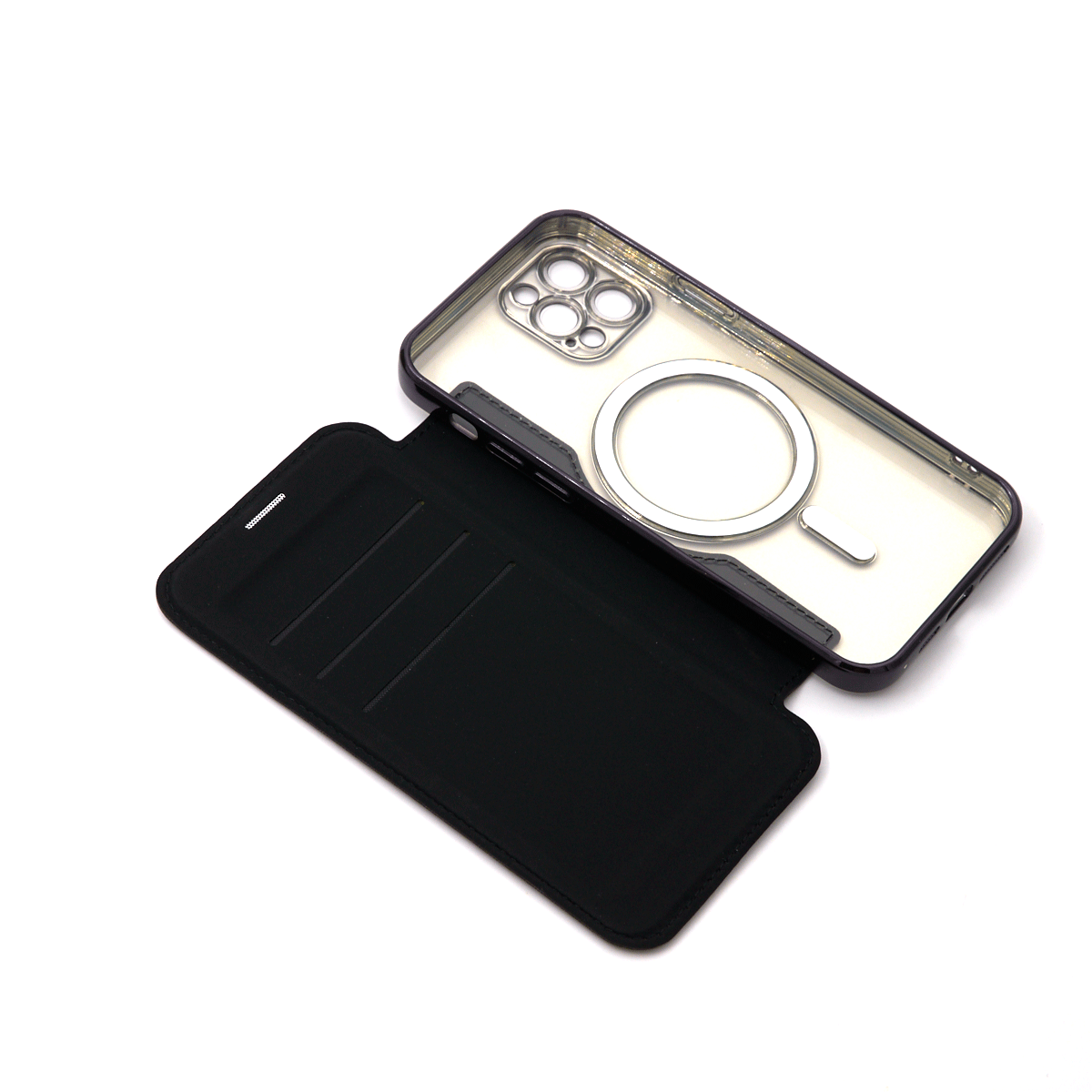 Flip case magsafe za iphone 12 pro (6.1") crna