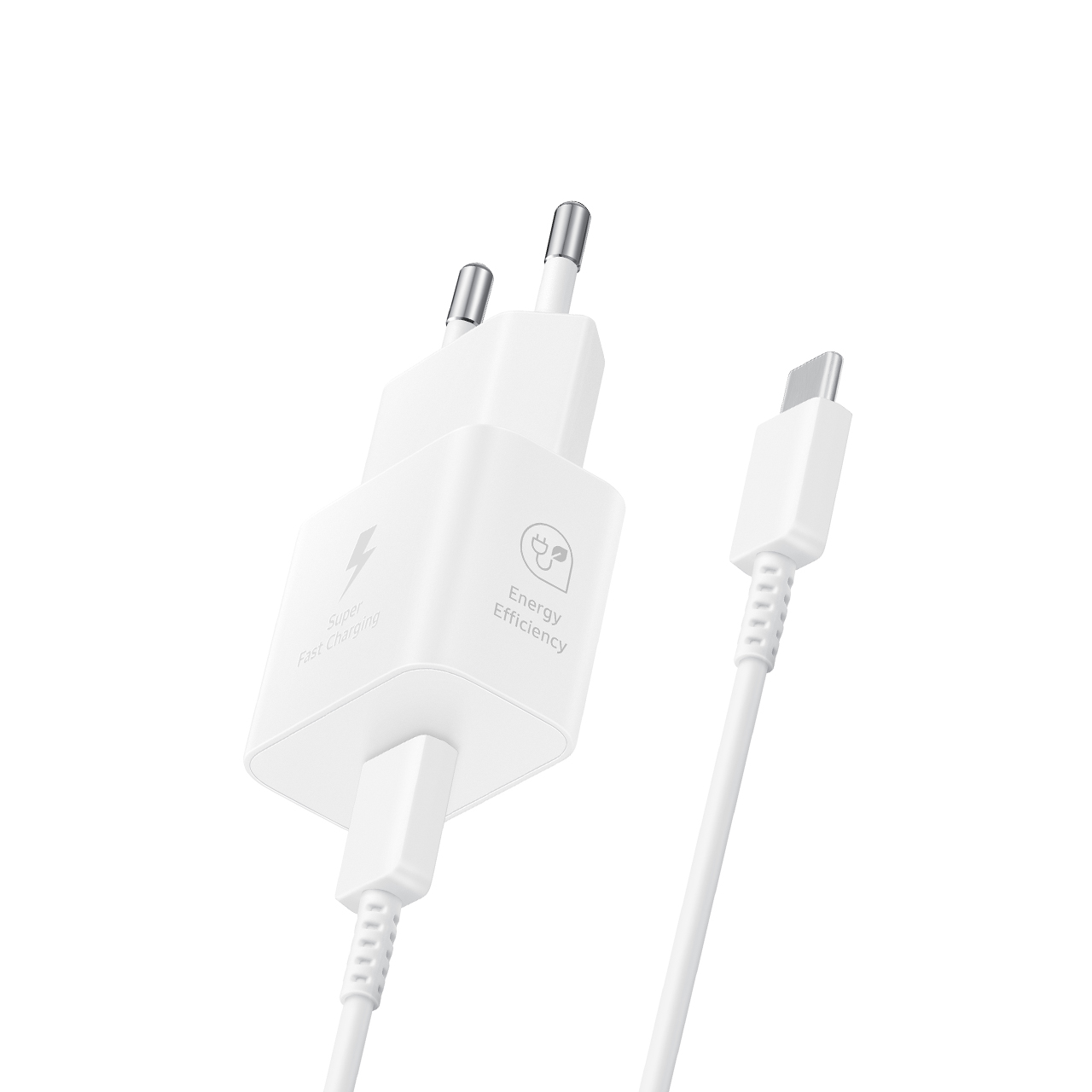 Samsung pd kućni punjač type-c super fast 25w ep-t2510 + type-c na type-c data cable (beli)