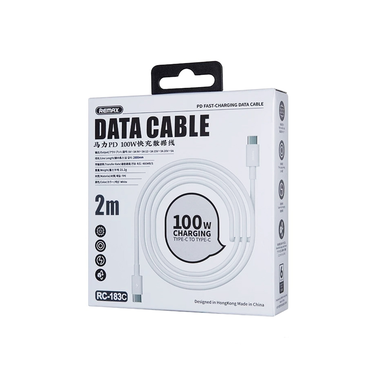 Usb data cable remax rc-183c marlik series 100w fast charge type c na type c beli 2m